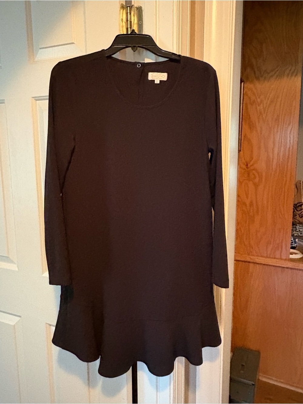Mud Pie Black Long-Sleeve Flared Hem Dress
